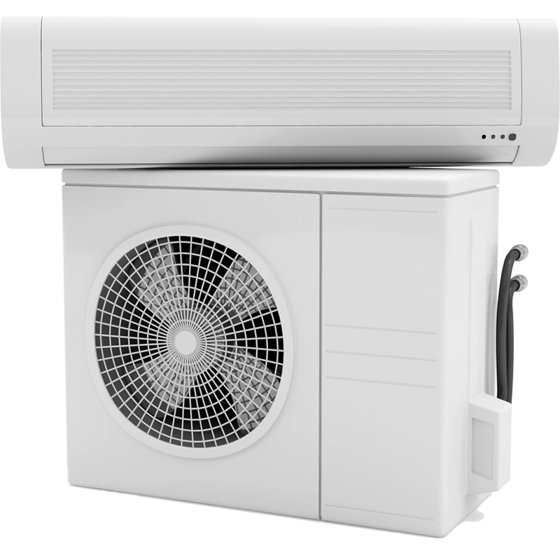 AeroChill air conditioning unit and fan for commercial and residential climate control.