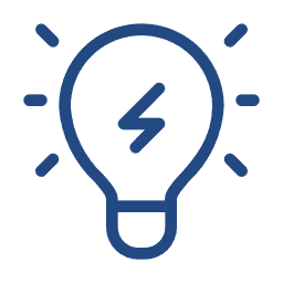 Energy saving light bulb icon illustrating AeroChill's energy efficiency.