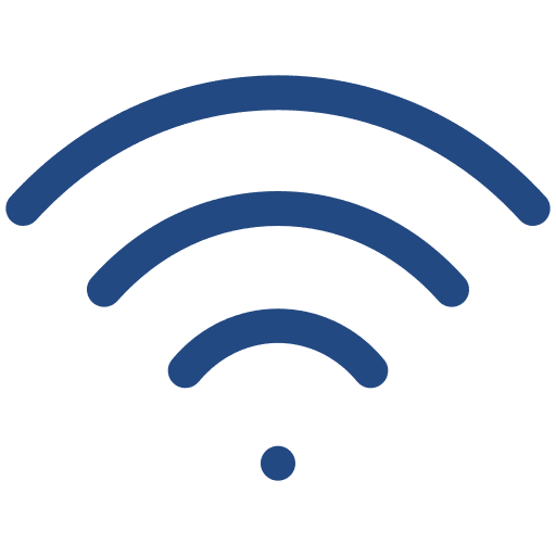 Wi-Fi symbol representing smart AC control and remote access